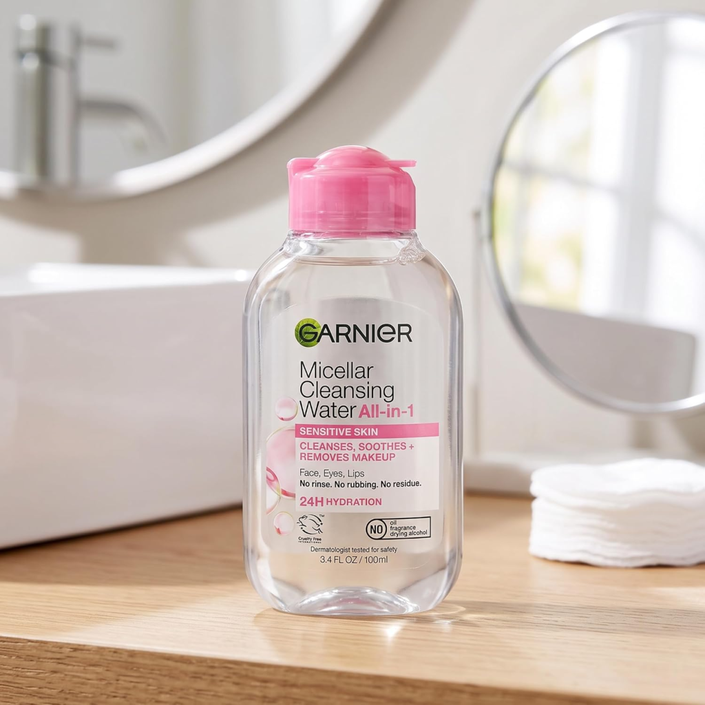 Garnier Micellar Water, Facial Cleanser & Makeup Remover, 3.4 Fl Oz