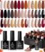 Beetles Winter Gel Polish Set, 20 Colors Brown Burgundy Red Nude Pink Gel