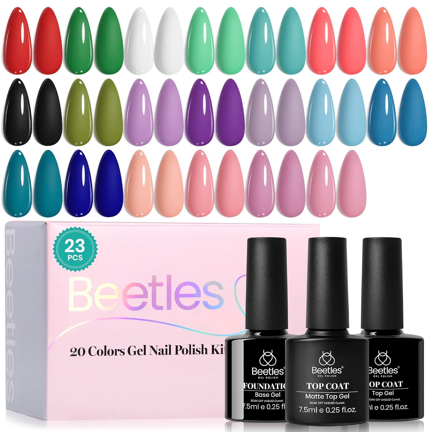 Beetles Gel Nail Polish Set, 20 Colors All Season Gel Beetles Gel Nail Polish Set, 20 Colors All Season Gel